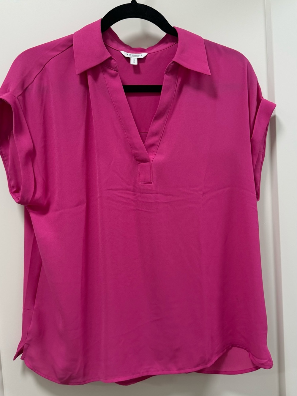 Vince Camuto Bright Fuchsia Split V-Neck Blouse